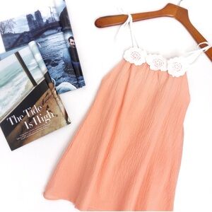 Lil' Lemons . Peach Daisy Ruffle Dress